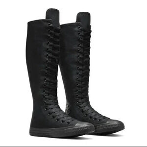 Converse Chuck Taylor All Star Goth Triple Black Knee High Canvas Shoes M5 W7